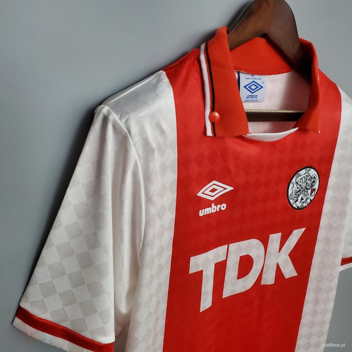 Retro 90/92 Ajax home Soccer Jersey