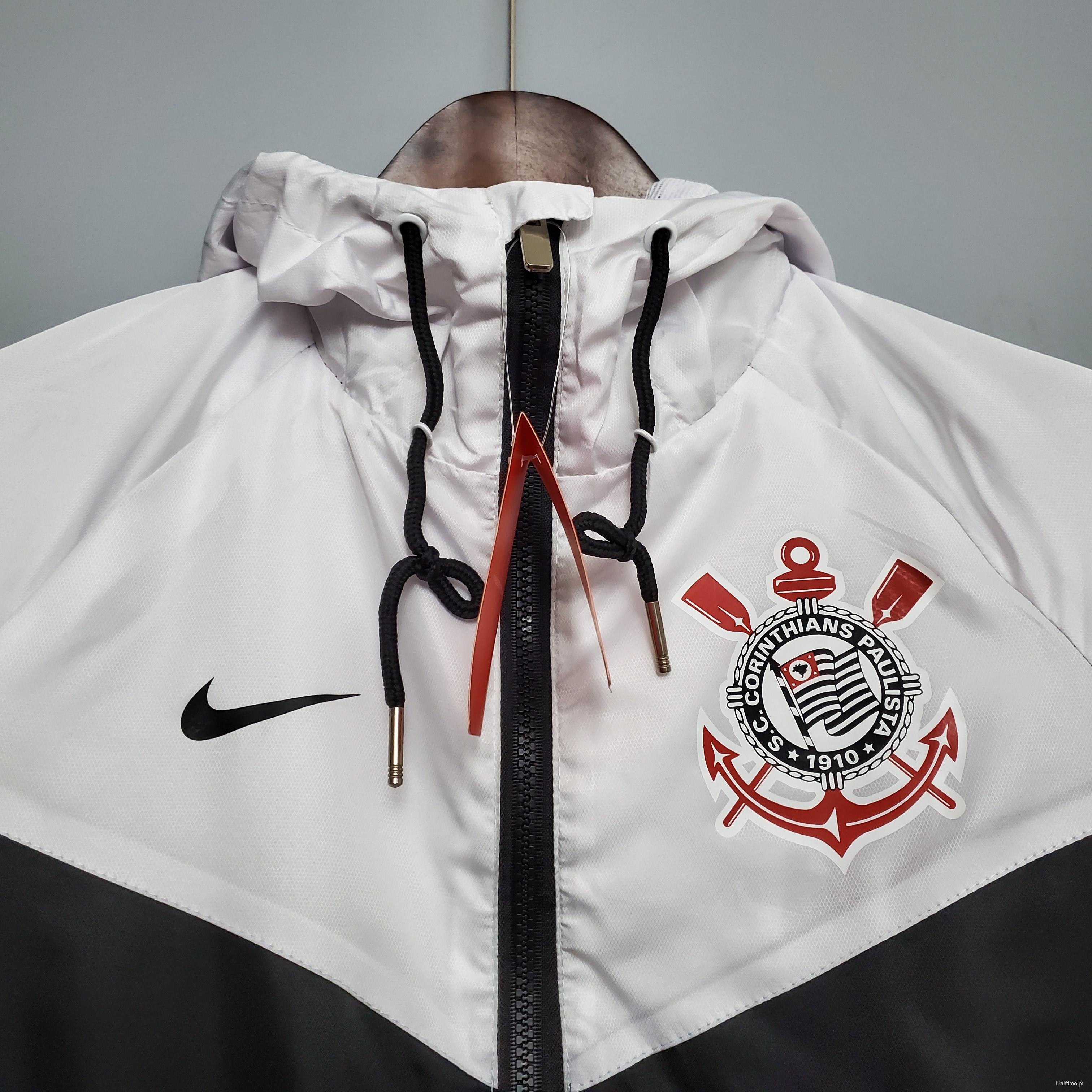 Windbreaker Corinthians Black &amp; White Soccer Jersey