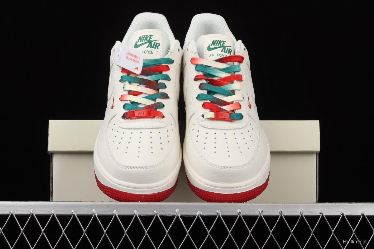 NIKE Air Force 1 Low'07 Milwaukee Bucks city limits rice red and green low-top casual board shoes BU6638-180