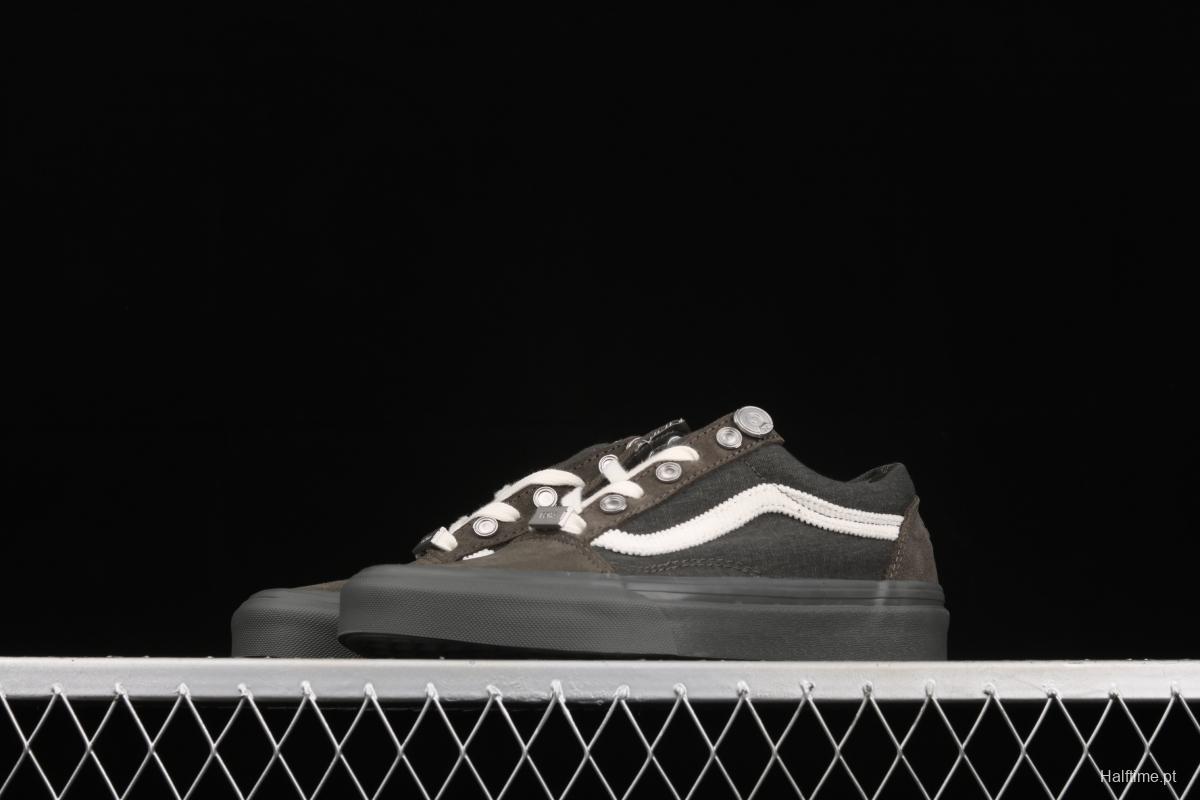 C2H4 x Vans Old Skool RelicStone joint style dark gray low-top casual board shoes VN0A5AO92YD