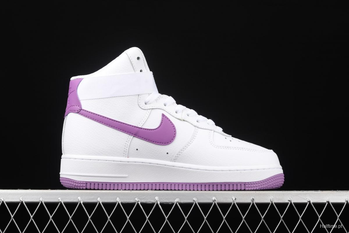 NIKE Air Force 1 High'07 white purple high top casual board shoes 334031-112