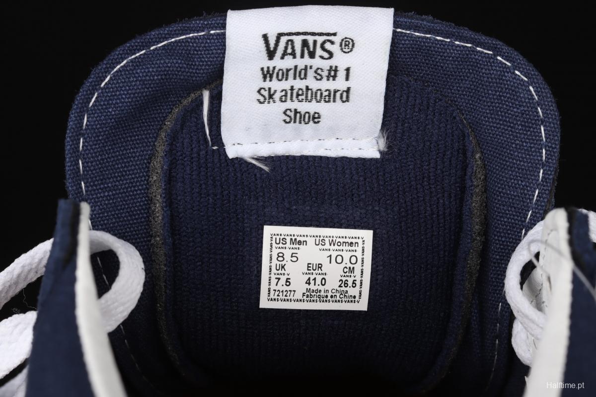 Vans Sk8-Mid blue and yellow color splicing of vintage classic canvas skateboard shoes VN0A3WM34PL