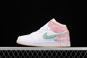 Air Jordan 1 Mid GS Ice Cream Bang Basketball shoes DD1666