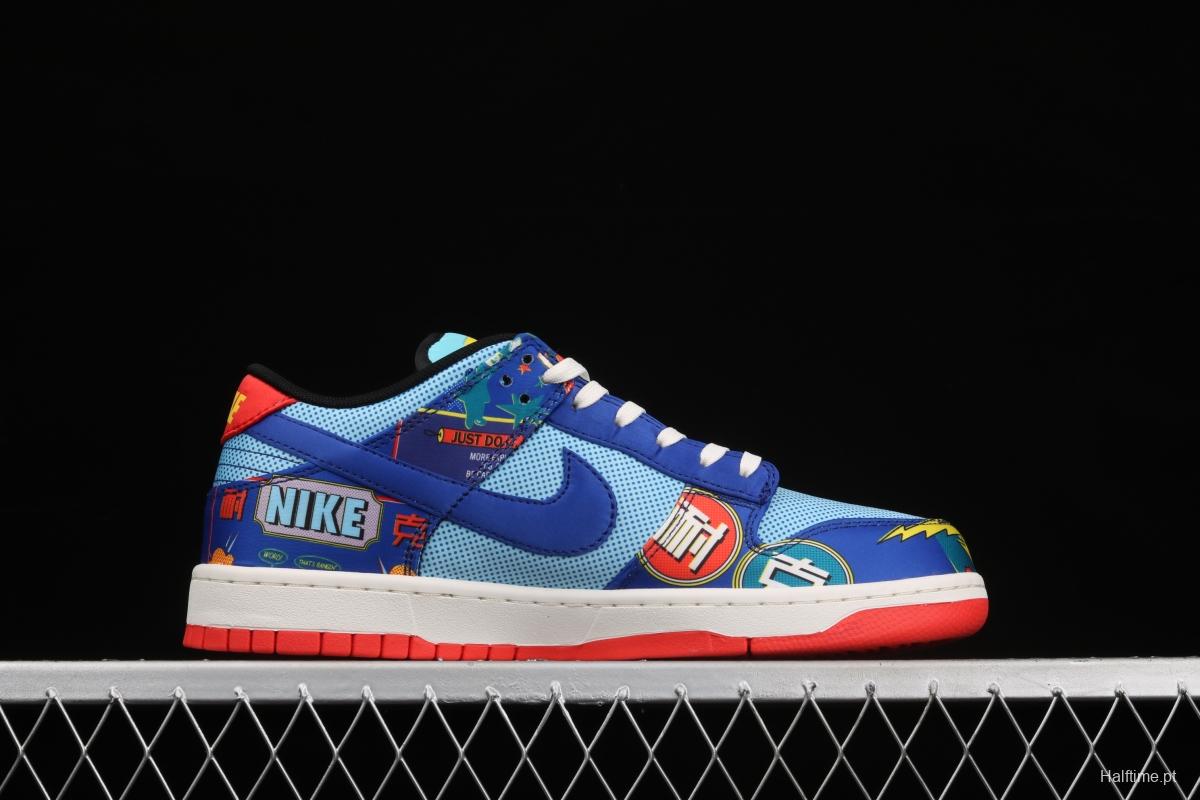 NIKE SB DUNK Low dunk series blue-red firecrackers scraping music low-side leisure sports skateboard shoes DH4966-446