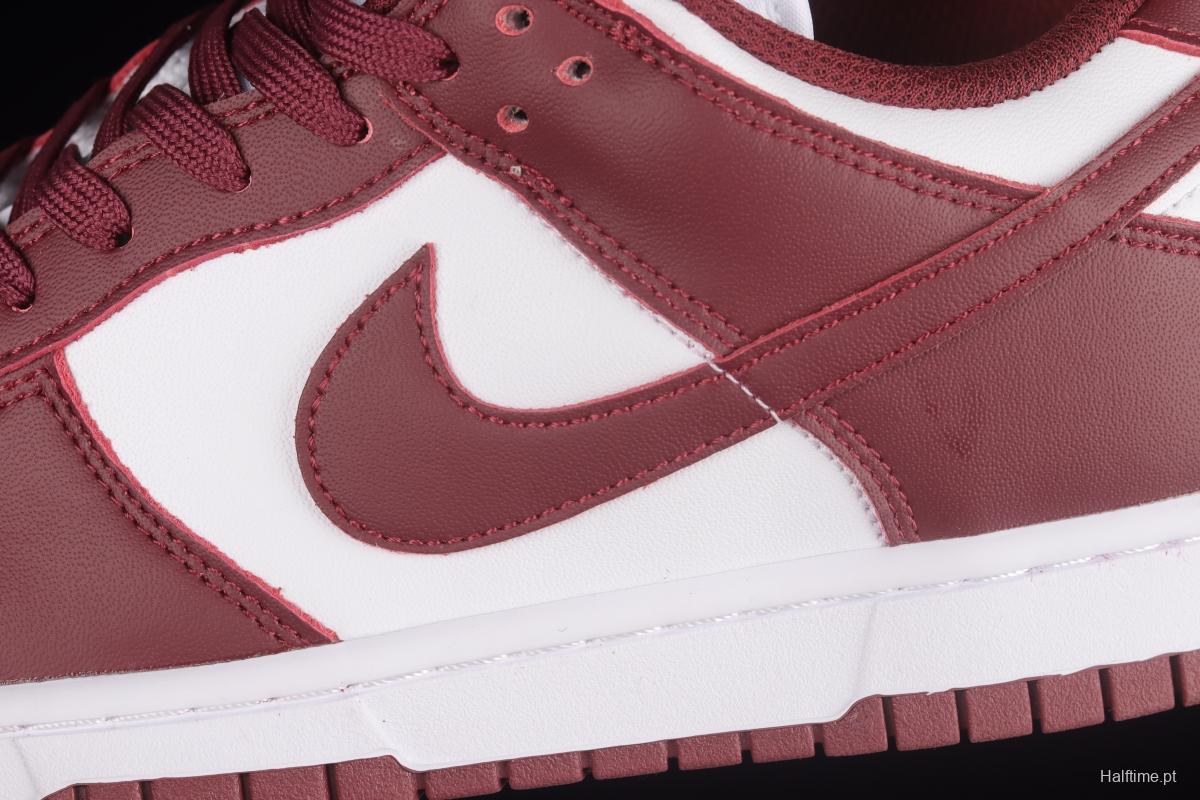 NIKE SB DUNK Low Prm wine red and white color matching SB buckle broken rebound fashion casual shoes DD1503-108