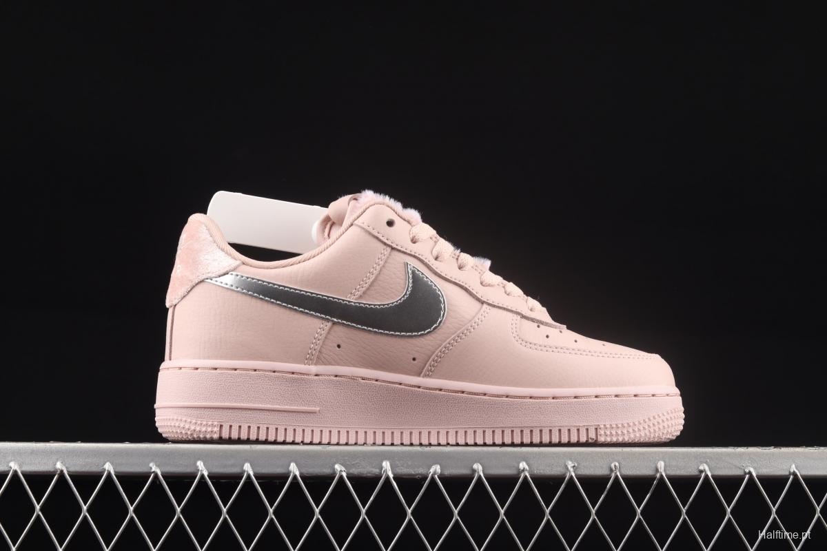 NIKE Air Force 1y07 silver pink low-top women's sports board shoes DO6724-601