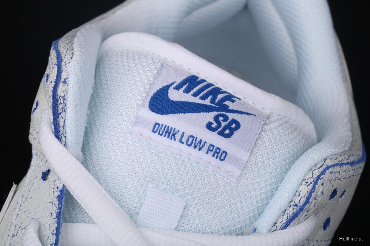 NIKE SB DUNK Low Pro Magnolia QQ crack ice blue blue porcelain sports skateboard shoes CJ6884-100