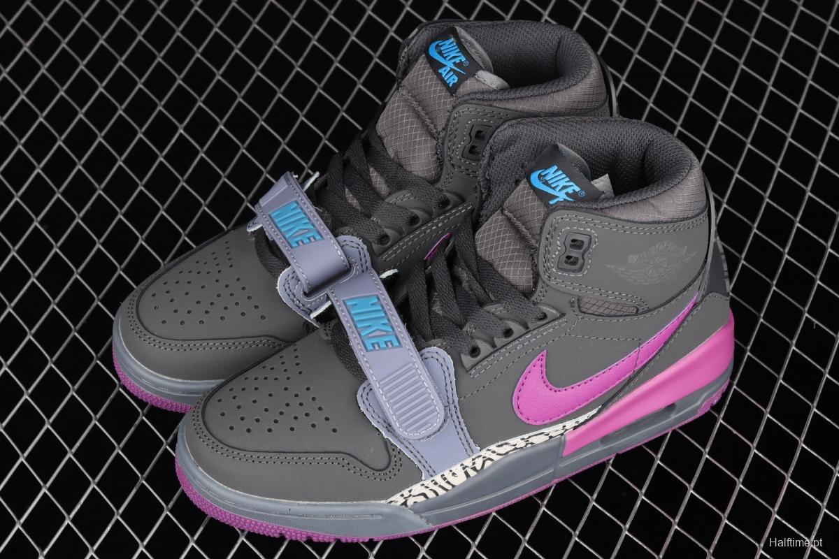 Jordan Legacy 312 black and purple color Velcro three-in-one board shoes AV3922-005