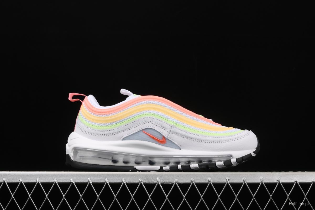 NIKE Air Max 97 ESS White Melon Orange Color bullet Air cushion running shoes CZ6087-100