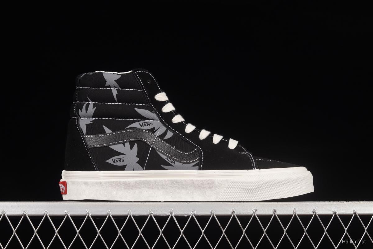 Vans Sk8-Hi Anaheim checkerboard maple leaf print high-top casual shoes VN000D5IB8C