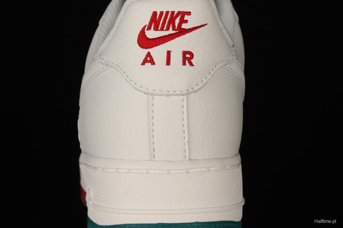 NIKE Air Force 1 Low'07 Milwaukee Bucks city limits rice red and green low-top casual board shoes BU6638-180