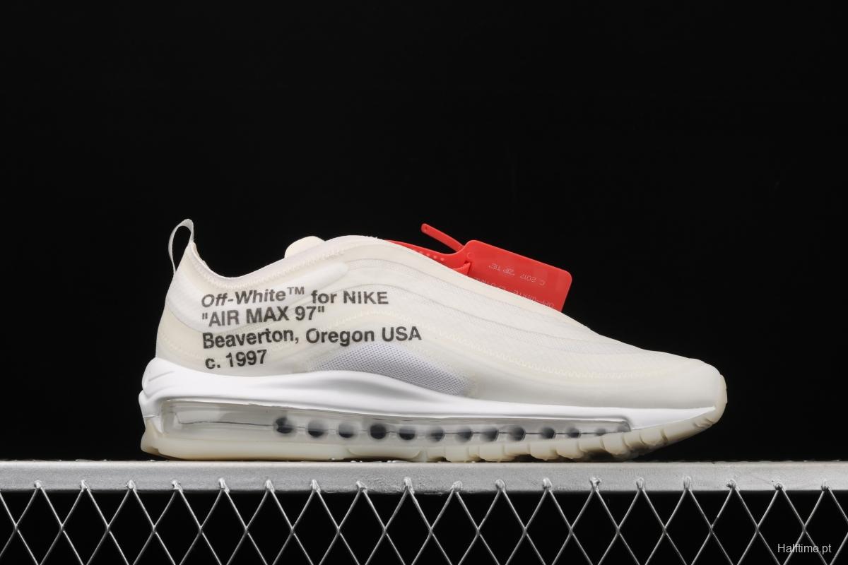 OFF-White x NIKE Air Max 97 OG OW bullet Limited name running shoes AJ4585-100