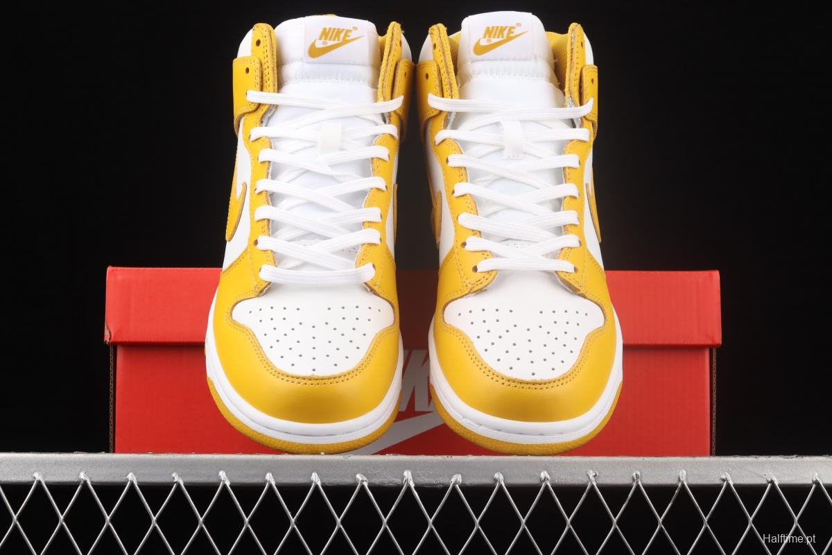 NIKE SB DUNK High white and yellow color SB rebound high upper shoes DD1869-106