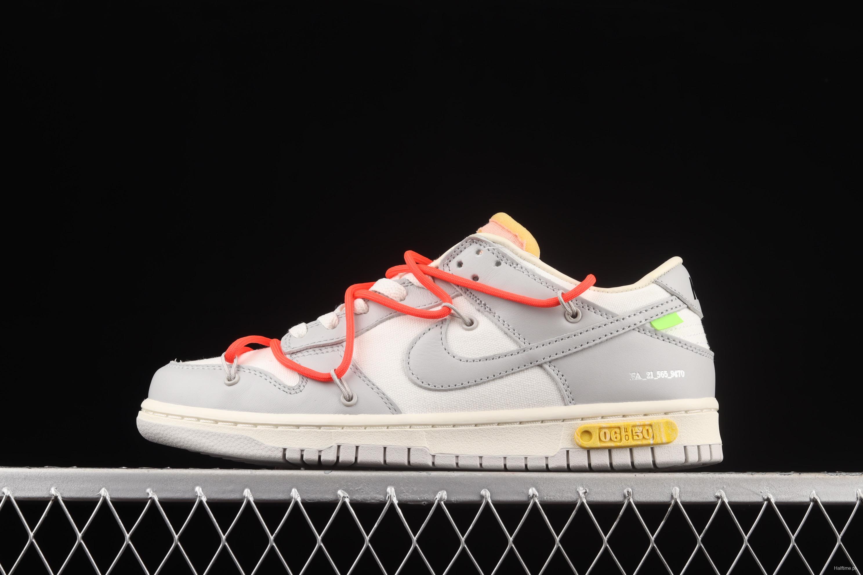 OFF-White x NIKE DUNK Low OW grey leisure sports skateboard shoes DM1602-110,