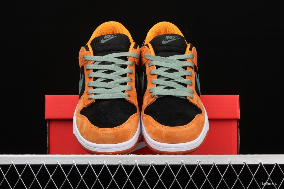 NIKE SB DUNK Low SP Ceramic dunk series carrot yellow and black low-side leisure sports skateboard shoes DA1469-001