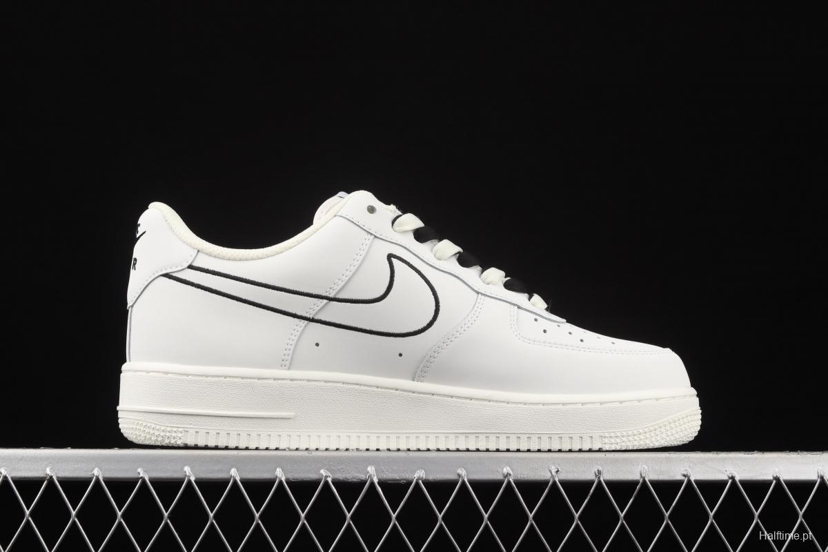 NIKE Air Force 11407 Low rice black electric embroidery hook low-top casual board shoes CL6326-158