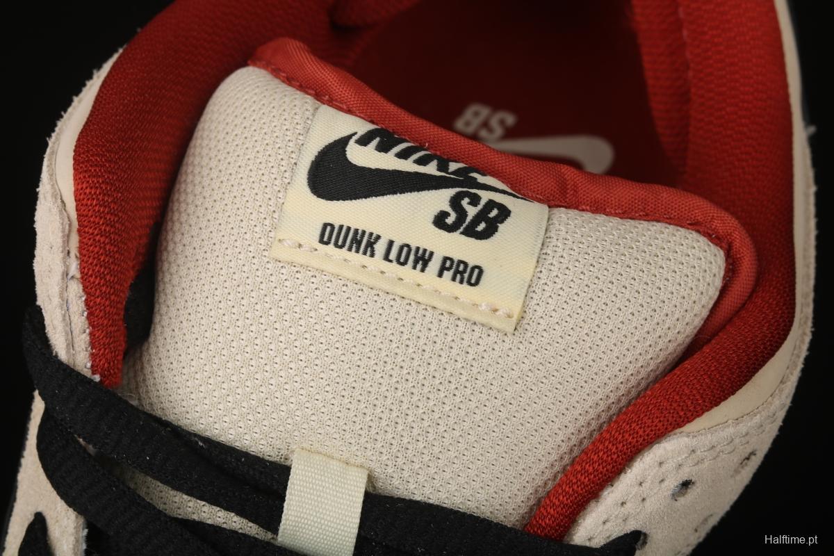 NIKE SB DUNK Low Pro Muslin small fortune cat rice white retro low-side leisure sports skateboard shoes BQ6817-100