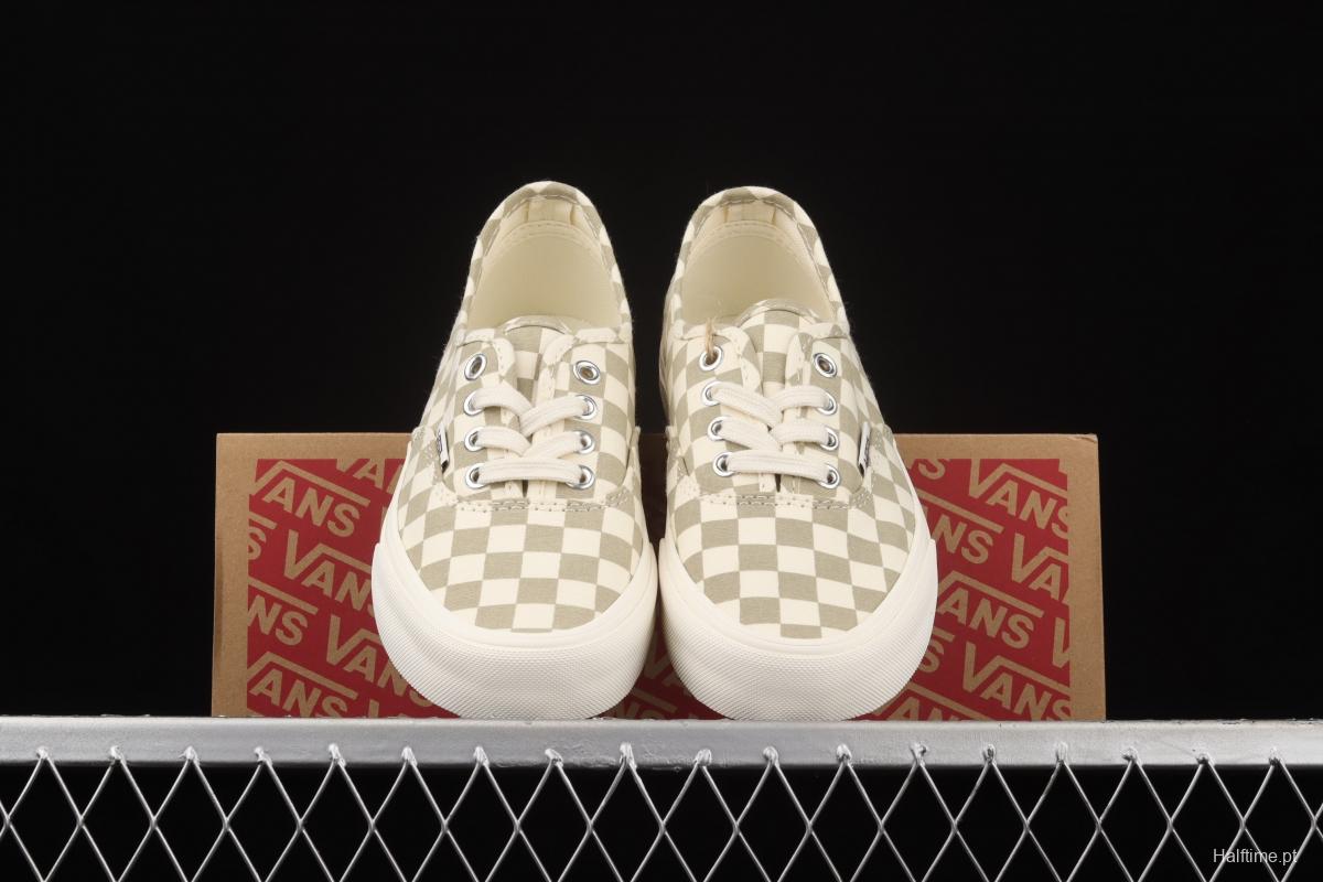 Vans Authentic Classic Anaheim Milk Tea White Brown Chess Lattice low Top Board shoes VN0A5HZS9FO