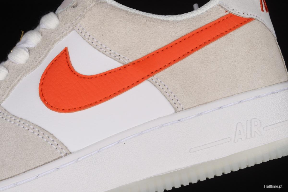 NIKE Air Force 1x 07 Low SE 50th anniversary low-top casual board shoes DA8302-101m white orange gold buckle