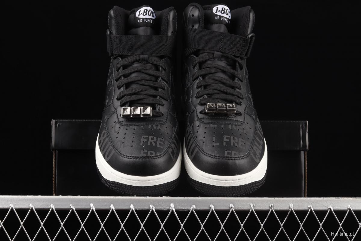 NIKE Air Force 11407 Premium Toll Free oxidizing to make old black high-top casual board shoes CU1414-001