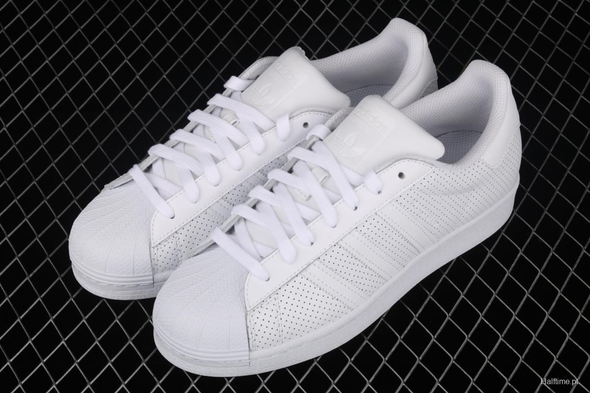 Adidas Superstar FV3445 shell head 50th anniversary limited all-white punching sports leisure board shoes