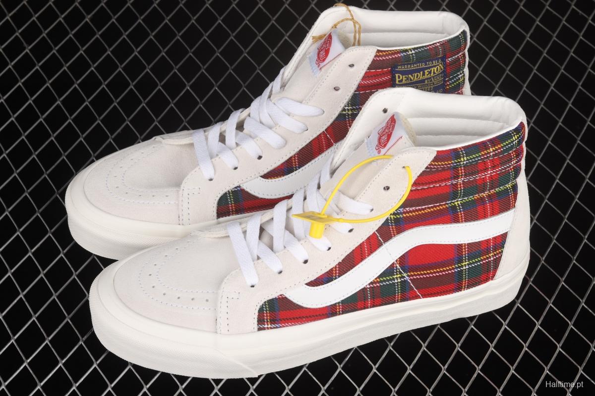 Pendleton x Vans Style 36 joint style Scottish stripe series high-top casual board shoes VN0A38GF9GT