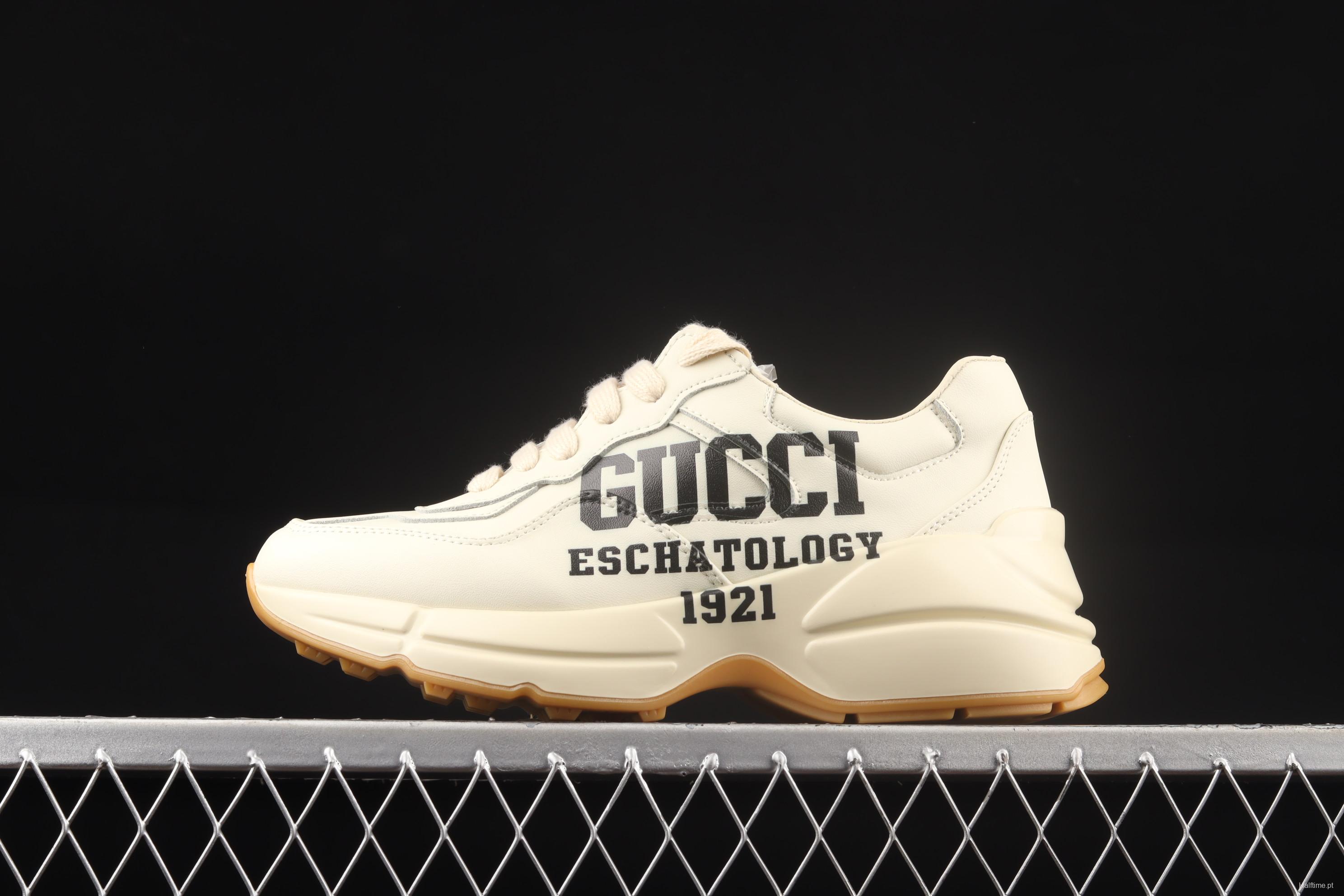Gucci Rhyton Vintage Trainer Sneaker Gucci daddy 5D leather horn retro jogging daddy shoes DRW009522 Halftime