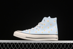 Converse 1970 Korean version milk blue floret high top leisure board shoes 570917C