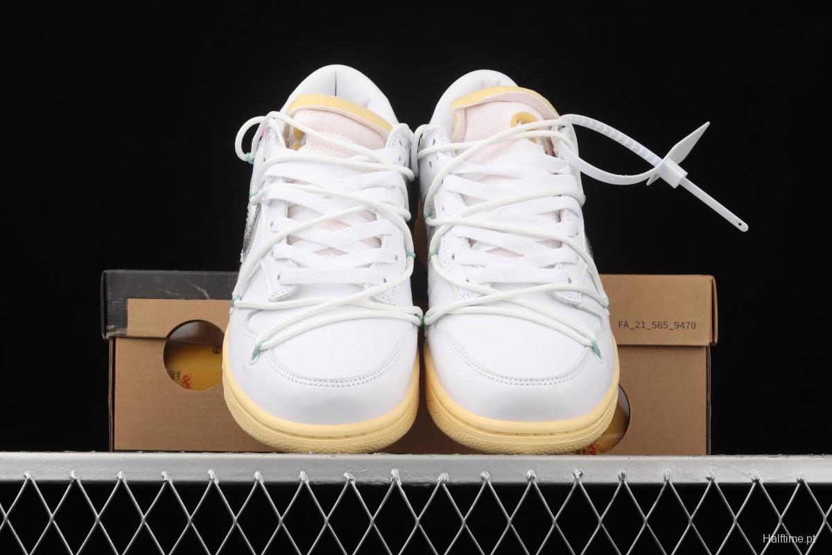 OFF-White x NIKE DUNK Low 04 of 50 OW white gray leisure sports skateboard shoes DM1602-127,