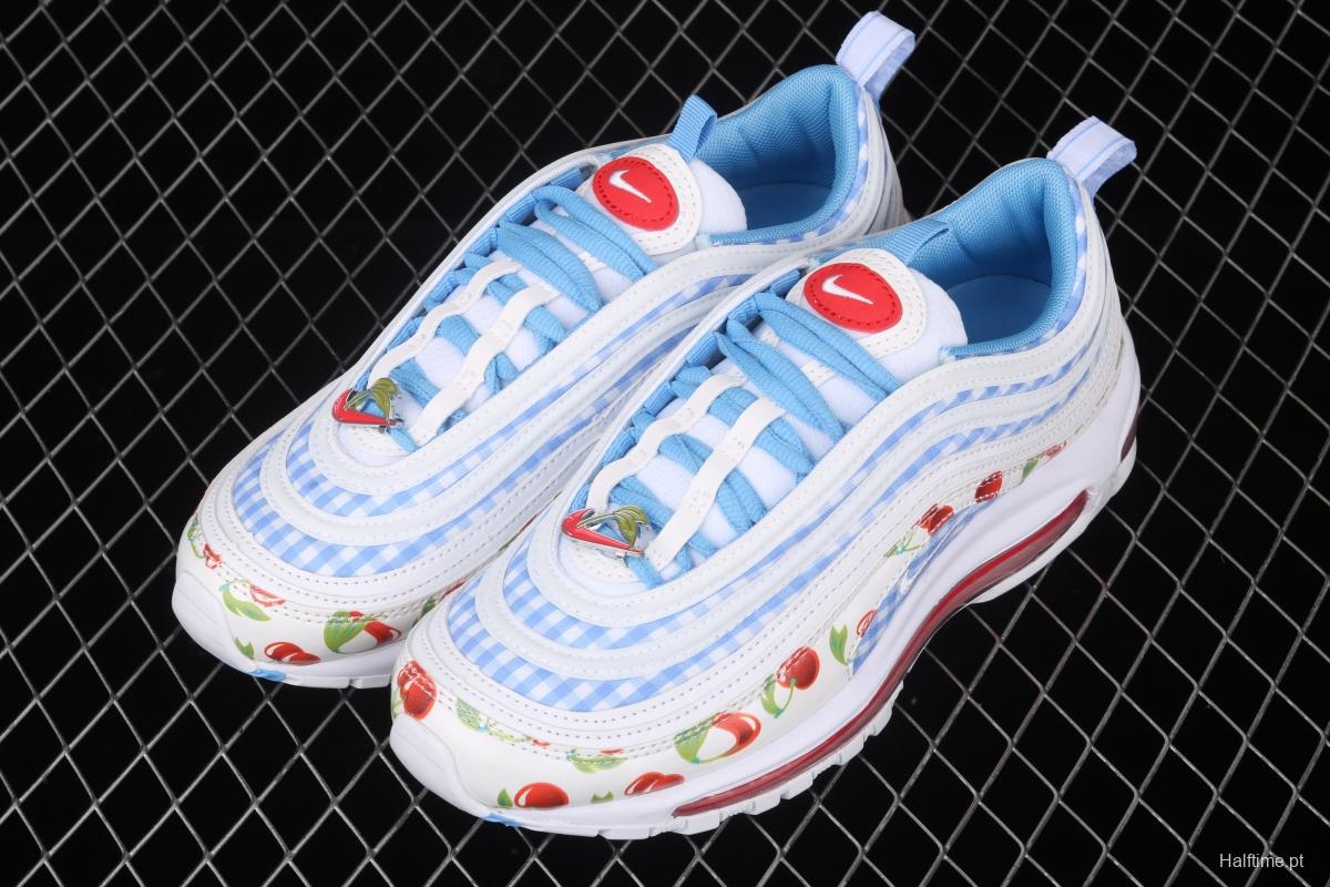 NIKE Air Max 97 summer cherry blue bullet air cushion running shoes CW5806-100