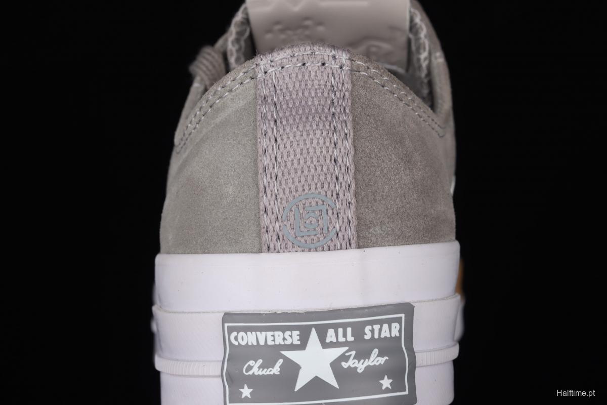 Clot x ConverseChuck 70 OX Paloma Edison Chen co-signed light gray low-top casual board shoes 171840C