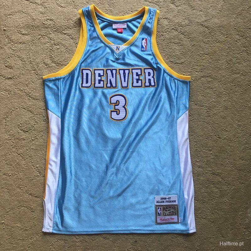 Men's Allen Iverson Sky Blue Retro Classic Team Jersey