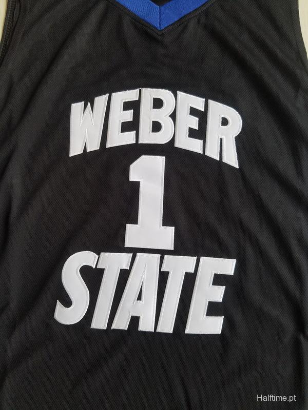 Damian Lillard 1 Weber State College Black Basketball Jersey Halftime