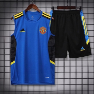 22/23 Manchester United Pre-Training Jersey Blue Vest