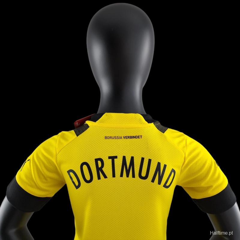 22/23 Kids Kit Dortmund Home SIZE16-28 Soccer Jersey