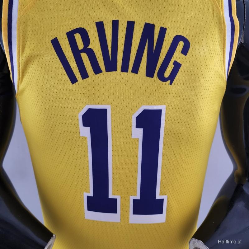 75th Anniversary IRVING #11 Los Angeles Lakers Yellow NBA Jersey