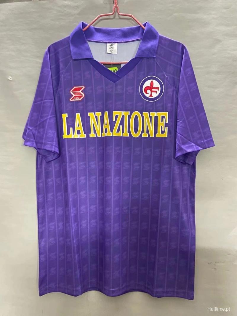 Retro 89/90 Fiorentina Home Soccer Jersey