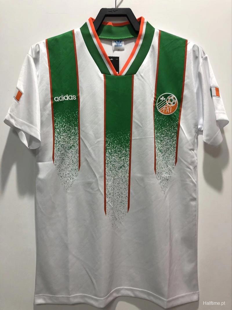 Retro 1994 Ireland Away White Soccer Jersey