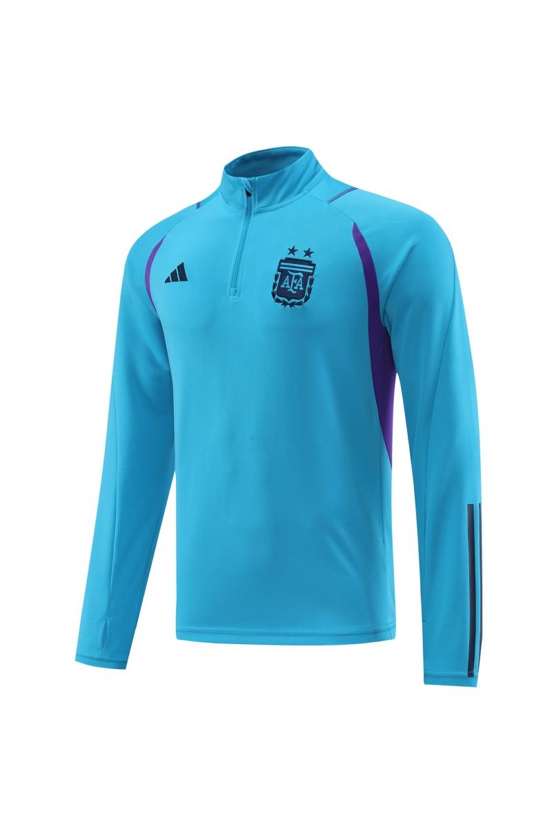 2022 Argentina Blue Half Zipper Tracksuit