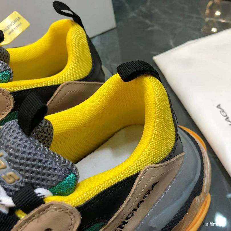 Men/Women Balenciaga Triple S MutiColor Clear Sole Khaki/Green Item Sneaker 6380380