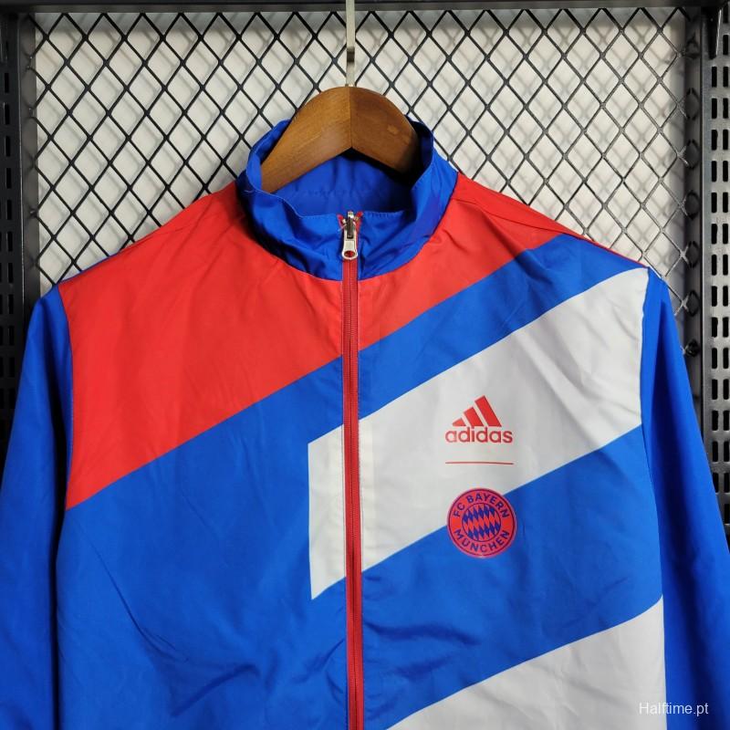 23-24 Bayern Munich Blue Reversible Windbreaker