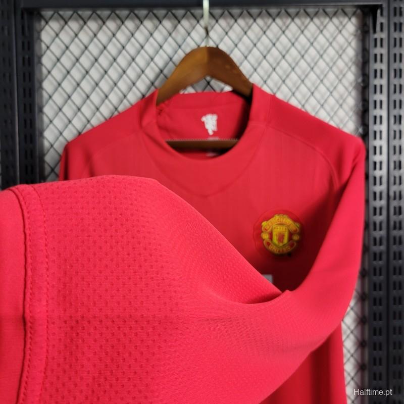 Retro Long Sleeve 07-08 Manchester United Home Premier League Jersey