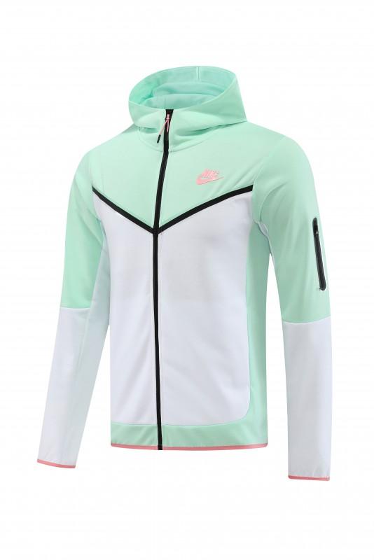 2023 Nike White Green Full Zipper Hoodie Jacket +Pants