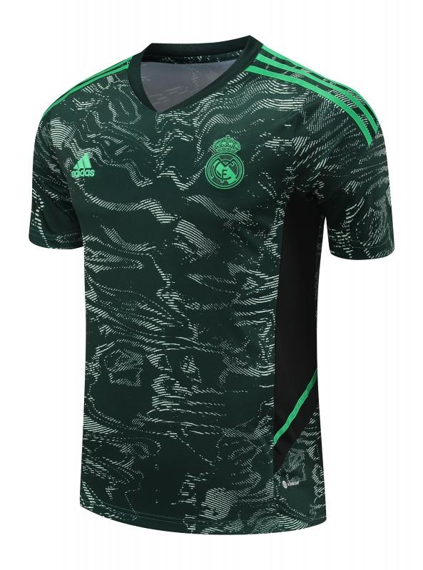 23-24 Real Madrid Black Green Pattern Short Sleeve+Shorts