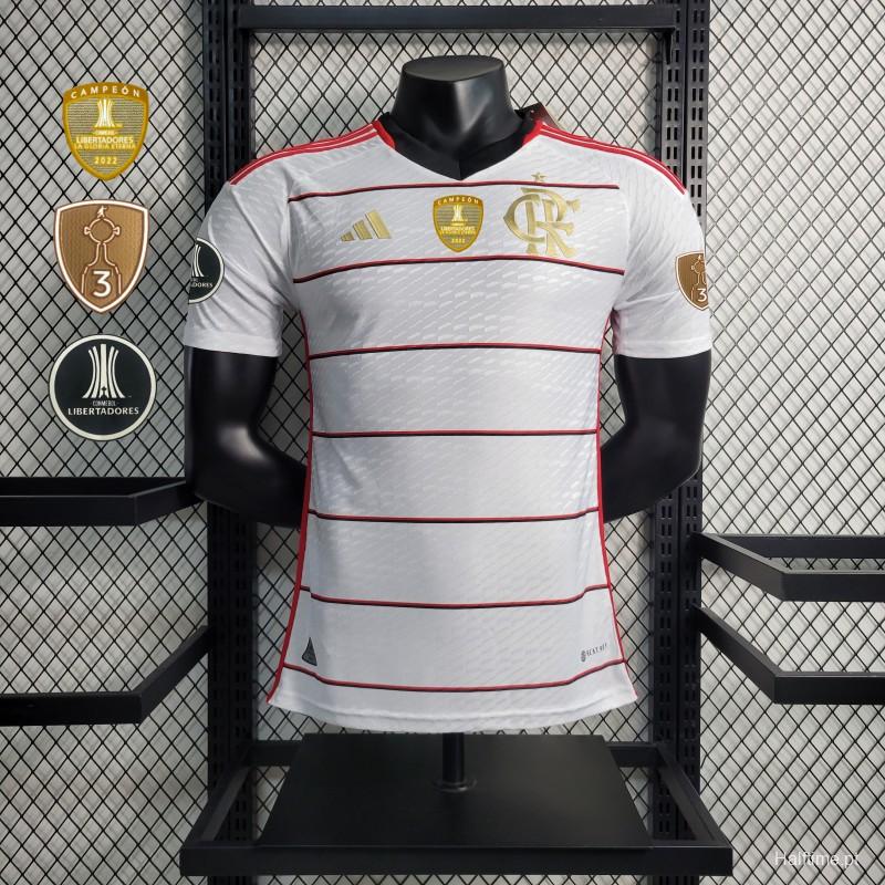 Player Version 23/24 Flamengo Away Jersey With All Sponsors+Patches