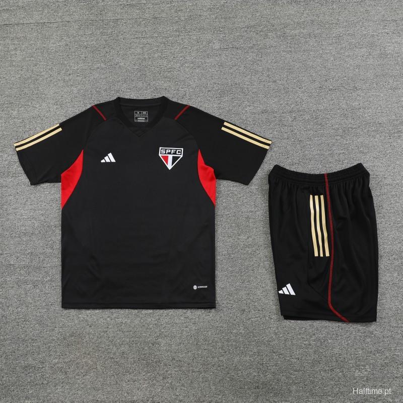 23-24 Sao Paulo Black Short Sleeve Jersey+Shorts