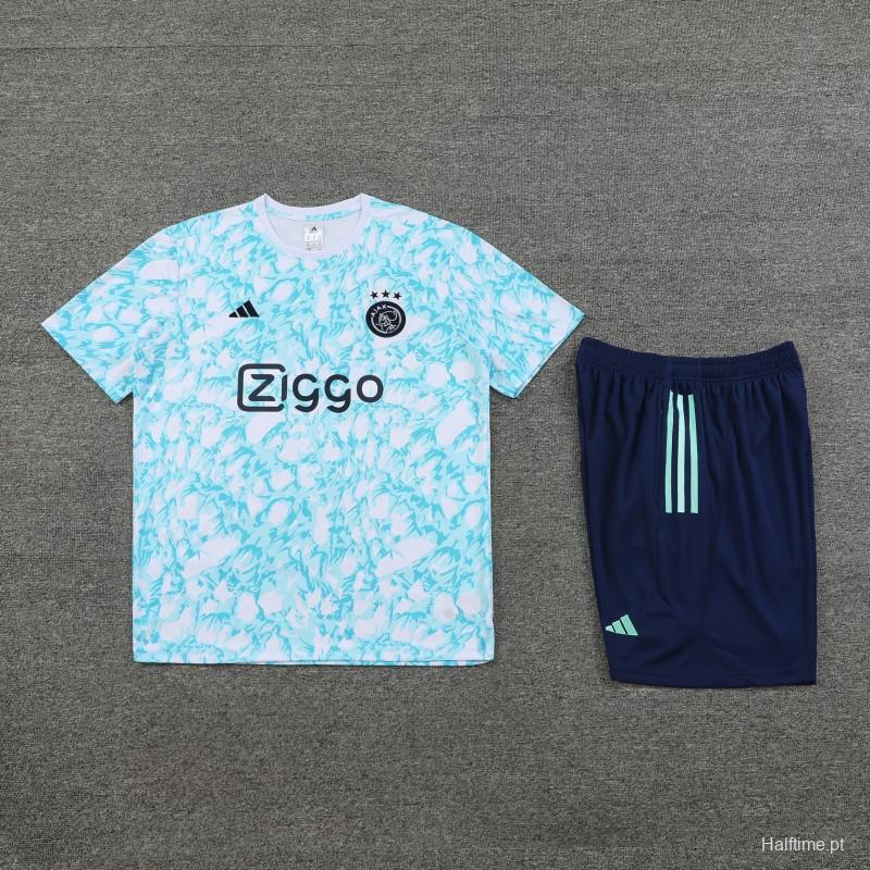 23/24 Ajax Blue/White Short Sleeve Jersey+Shorts