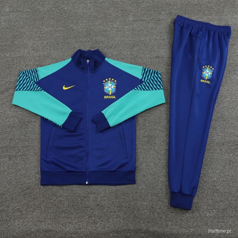 23/24 Brazil Blue Full Zipper Jacket+Pants