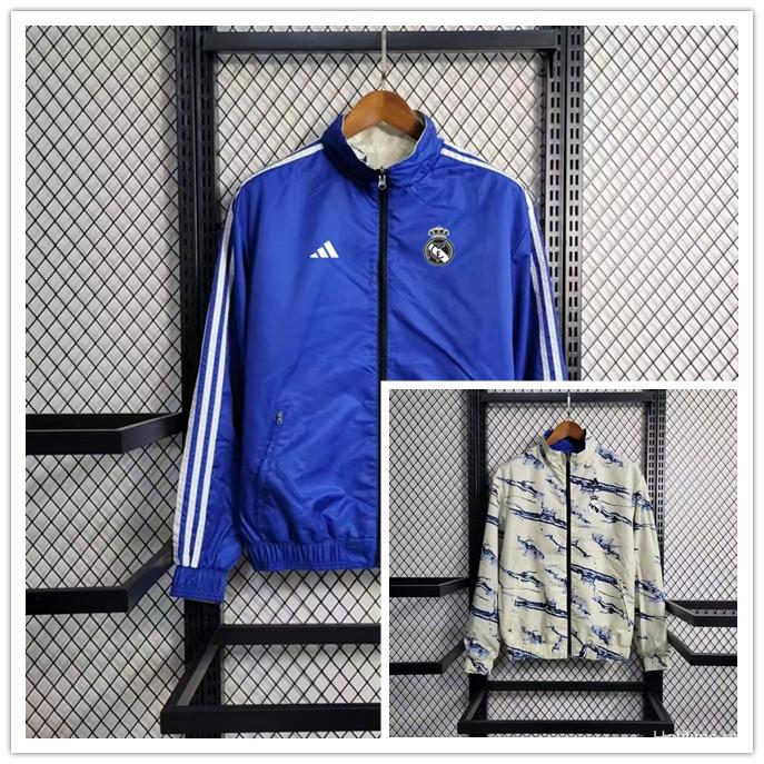 2023 Real Madrid Blue/White Reversible Windbreaker