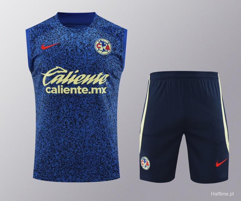 24/25 Club America Blue Vest Jeresy+Shorts